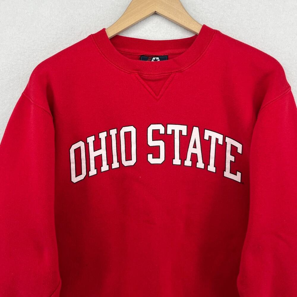 OHIO STATE Sweatshirt Adult M Buckeyes OSU University Columbus OH Fleece Red - Picture 3 of 13